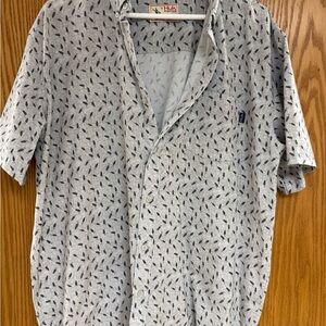 Huk Men's Patterned Gray Button Down Shirt